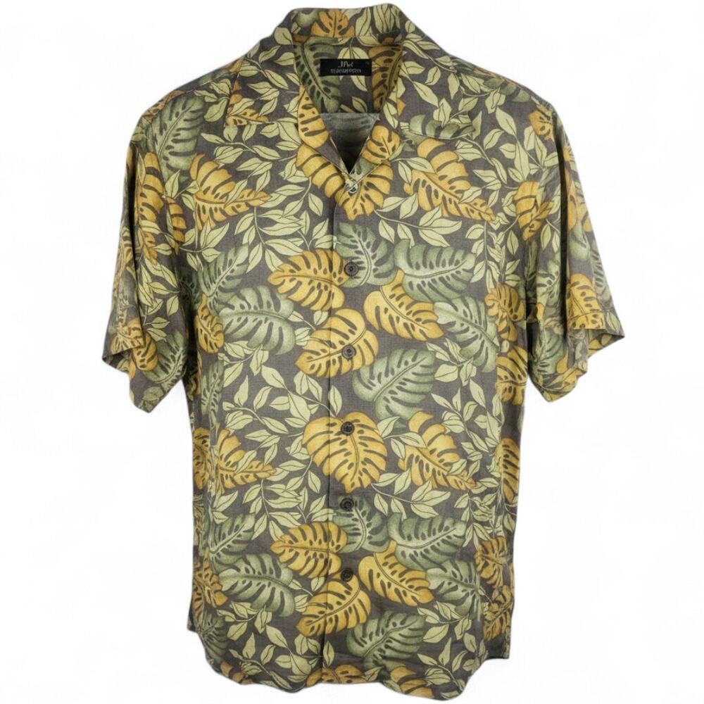 JIM THOMPSON Island Linen Shirt Men's L Tropical Camp Resort Luxury Breathable